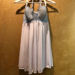 Torrid Babydoll Lingerie White Blue Lace Size 0